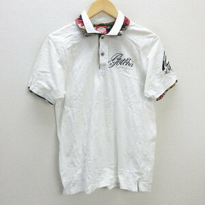 G# Gotcha /GOTCHA рубашка-поло с коротким рукавом [L] белый /men's/49[ б/у ]#