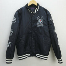 Q■MISHKA/ミシカ フルワッペン付き コーチジャケット■黒【メンズM】MENS/5【中古】_画像2