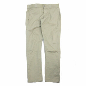 D■ディッキーズ/Dickies Skinny Straight ワークパンツ/チノパンツ【34×30】ベージュ/MENS/137【中古】■