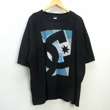 G■ディーシーシュー/DC SHOECO プリントＴシャツ【XＸL】黒/men's/75【中古】■_画像1