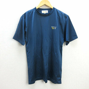 G■マウンテンハードウエア/MOUNTAIN HARDWEAR ロゴ刺繍Tシャツ【L】青/men's/29【中古】■