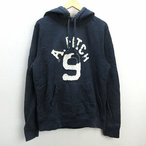 D■マカオ製■アバクロンビー＆フィッチ/Abercrombie&Fitch スウェット プルオーバーパーカー【L】紺/MENS/19【中古】■