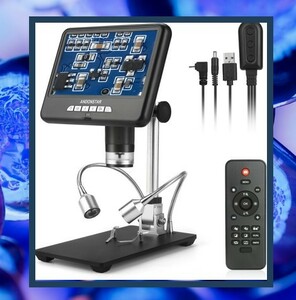 顕微鏡 光学顕微鏡 USBデジタル顕微鏡AD207 7インチLCDディスプレイ3Dビジュアルエフェクト付き 回路基板修理サービングツール鑑賞観察検査