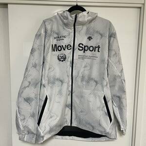 MOVE SPORTS HEATNAVI 総柄グラフィック フーデッドジャケット サイズXO(3L) ホワイト(WH)ウインドブレーカー DMMUJF30(DESCENTE デサント)