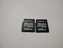 2枚セット　128MB　メガバイト　ELECOM　miniSDカード　メモリーカード　ミニSDカード_画像1