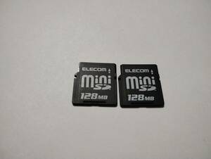 2枚セット　128MB　メガバイト　ELECOM　miniSDカード　メモリーカード　ミニSDカード