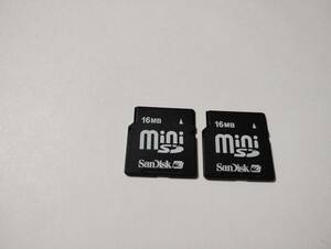 2枚セット　16MB　メガバイト　SanDisk　miniSDカード　メモリーカード ミニSDカード