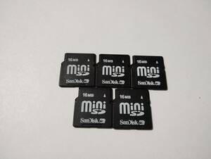 5枚セット　16MB　メガバイト　SanDisk　miniSDカード　メモリーカード ミニSDカード