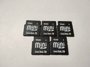 5枚セット　16MB　メガバイト　SanDisk　miniSDカード メモリーカード　ミニSDカード