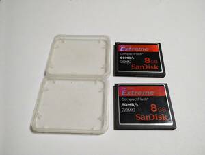 2枚セット　ケース付き　8GB　SanDisk Extreme　CFカード　フォーマット済み　メモリーカード コンパクトフラッシュカード