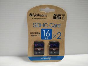 2枚入り　未開封品・未使用品　SDHCカード　16GB　verbatim　メモリーカード　SDカード
