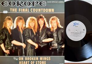 美盤　EUROPE　ヨーロッパ　 The Final Countdown　1986年 オランダ盤 12” レコード　：　On Broken Wings　