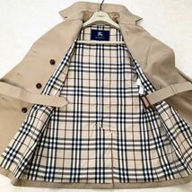 大きいサイズ◆美品◆バーバリー BURBERRY 40/11号/L メガチェックコンビ☆正統派ギャバジントレンチコート ハニーベージュ 卒業式 入学式_画像4