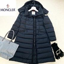 ◆モンクレール◆MONCLER 2/M-L LANOUX VERY掲載！滝沢眞規子さん着用☆2way美シルエットロングダウンコート ブラック モルドバ製正規品_画像1