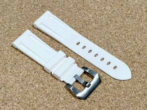 ラグ幅22mm ラバーベルト 腕時計ベルト カラー：ホワイト 時計用バンド