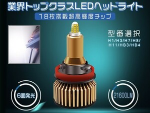 日本初登場！LEDヘッドライト philipsを凌ぐ 二代目 6面発光 21600LM HB4 車検対応 送料込2年保証「WJ-KHS-HB4-LED」