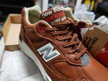 未使用品 ニューバランスNEW BALANCE イギリス製 M991GNB USA8D EUR41.5 日本26cmGENTLEMAN PACKブラウン茶オールレザーモデルELITE GEN_画像3