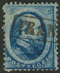外国切手　オランダ　使用済み　1864年　ウィリアムⅢ　5ｃ（4）