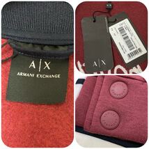 新品タグ付き★ アルマーニ エクスチェンジ ARMANI EXCHANGE スタジャン ジャケット ブルゾン M相当 ロゴ刺繍 プリント 袖キルティング_画像9