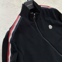 極美品/希少XLサイズ☆ モンクレール MONCLER トラックジャケット ジャージ ブルゾン Wジップ トリコロール サイドライン ブラック メンズ_画像7