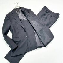 【美品】ユナイテッドアローズ／UNITED ARROWS　スーツ　セットアップ　ジャケット　パンツ　モヘヤ　サイドベンツ　46／Ｍ　ダークグレー_画像1