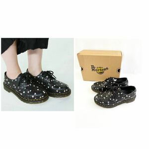 Dr.Martens ドクターマーチン　3ホール　HEARTS ヒョウ柄　ハート　24cm相当　黒　UK5 25484001 1461