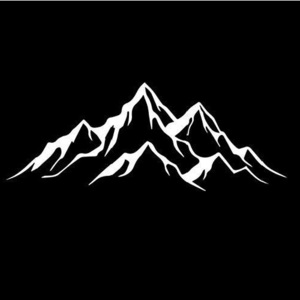 アウトドア　山登り　登山　山　山岳　山脈　旅行　車ボディ・ウィンドウ貼付用　キャンピングカー　ステッカー1枚YX（白）