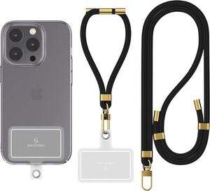 スマホショルダ スマホストラップ ２個セット アイフォン アンドロイド ブラック ストラップ