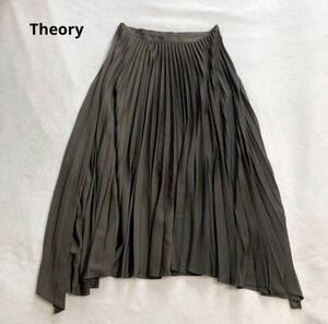 Theory theory accordion pleat asimeto Lee long skirt 2 khaki 