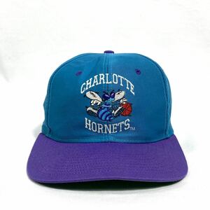 # for boy Vintage Taiwan made CLARK NBA horn netsu embroidery Logo snap back cap ONE SIZE sport basketball CHARLOTTE HORNETS #