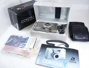 【美品可動品】CONTAX Tix Carl Zeiss Sonnar 28mm F2.8 搭載 シルバー 元箱 取説 他付 APSフィルムコンパクトカメラ