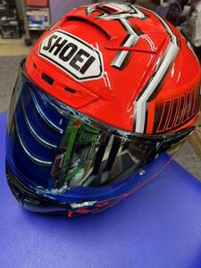 SHOEI ショウエイ X-14 マルケス4　TC-1　RED/BLACK　Mサイズ　57-58cm X-FOURTEEN MARQUEZ4 ミラーシールド付　中古美品