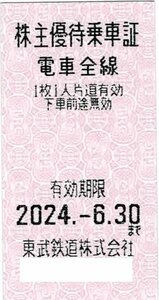 ☆ 東武鉄道株主優待乗車証　26枚セット　2024年 6月30日期限 ☆