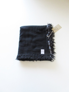 未使用 HTS HARROW TOWN STORES / エイチティーエス AGHT1961 SOLID SQUARE STOLE BLACK / ストール マフラー