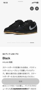 NIKE SB DUNK LOW PRO BLACK BQ6817-010 US8.5/26.5cm 2023/11/13再販 SNKRS購入 国内正規 新品未使用 黒タグ付 ナイキ ダンク ブラック