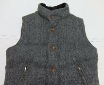 Collective × ハリスツイード ダウンベスト グレー 02 メンズビギ コレクティブ HARRIS TWEED_画像3