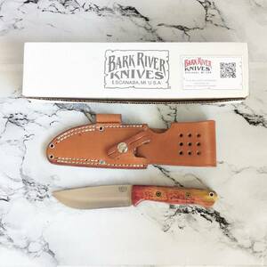 BARK RIVER KNIVES BRAVO-1.5 CPM 3V/Tan&Red Maple burl コレクター品　美品　バークリバー