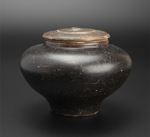 宋 黑釉蓋罐 中国 古美術