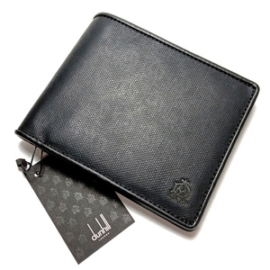 【adw1】新品　dunhill　ダンヒル　二つ折り財布　カード収納　ブラック/黒/BLACK　モノグラム柄　WINDSOR/ウインザー　レザー　L2PA31A　