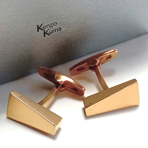 [kkc1] new goods Kengo Kuma ticket go bear cuffs cuff links Gold seal bar 925 Japan house Japan House construction house /...