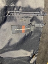 ALEXANDER JULIAN素晴しいウール生地のアレキサンダージュリアンの6つボタンダブルスーツネイビーペンシルストライプ L_画像2