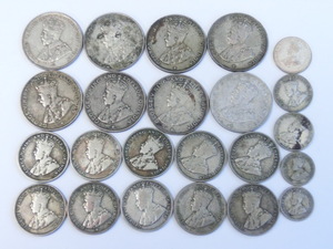 英領　海峡植民地 銀貨 ジョージ5世 23枚セット 1920年 1919年 1926年 1927年 等 50セント 20セント 10セント 5セント シルバーコイン