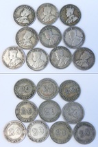 英領　海峡植民地 銀貨 ジョージ5世 23枚セット 1920年 1919年 1926年 1927年 等 50セント 20セント 10セント 5セント シルバーコイン_画像4