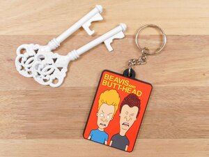 【BEAVIS AND BUTT-HED・ビーバス＆バットヘッド】※《キャラクターラバーキーホルダー》　アメリカン雑貨　キーリング　RC005