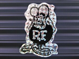 送料\84【Rat Fink・ラットフィンク】※《プリズムステッカー／シルバー》　MOONEYES　ムーンアイズ　(品番RDF043)