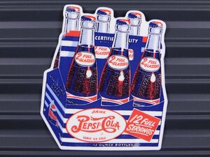 【ＰＥＰＳＩ・ペプシ】※《ボトルケースステッカー／サイズ84×73mm》　０７～３４年代ロゴ　ペプシコーラ　ステッカー