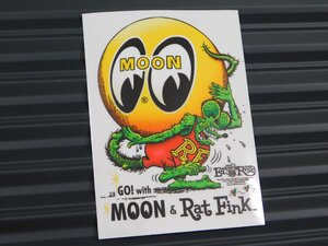 【MOONEYES・ムーンアイズ】※《 Rat Fink × MOON・アイボールステッカー／クリアタイプ 》　ラットフィンク　(品番DM232)