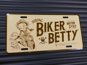 【Betty Boop・ベティちゃん】※《ライセンスプレート ／BETTY-BIKER3】　アメリカン雑貨　ナンバープレート