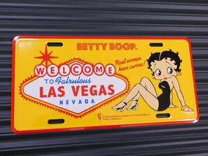 【Betty Boop・ベティちゃん】※《ライセンスプレート ／BETTY-LASVEGAS】　アメリカン雑貨　ナンバープレート