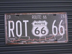 【ROUTE66】※《ライセンスプレート／ROT 66】　アメリカン雑貨　ナンバープレート　猫